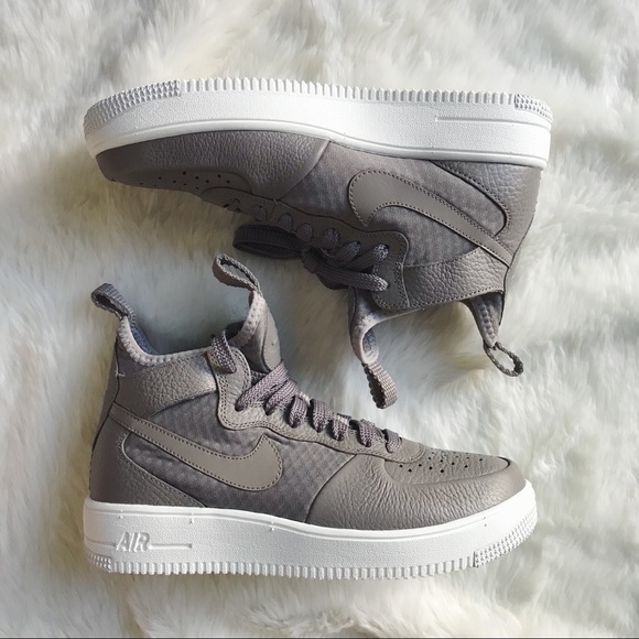 Nike Taupe Leather Air Force 1 UltraForce Sneakers - Picture 3 of 6